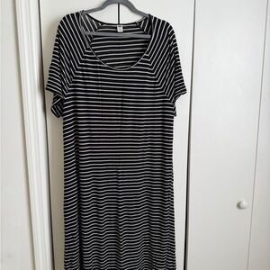 Old Navy Black and White Striped T-Shirt Dress